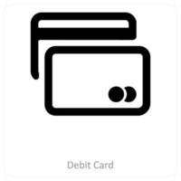 Lastschrift Karte und Geldautomat Symbol Konzept vektor