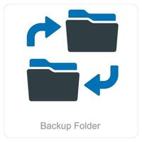 Backup Mappe und Mappe Symbol Konzept vektor