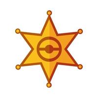 sheriff emblem stjärna detaljerad stil vektor