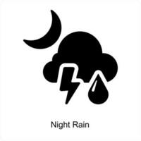 Nacht Regen und Wetter Symbol Konzept vektor