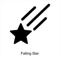 fallen Star und Meteor Symbol Konzept vektor