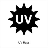 uv strålar och ultraviolett strålning ikon begrepp vektor