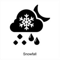 Schneefall und Wetter Symbol Konzept vektor