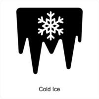 kalt Eis und Schneeball Symbol Konzept vektor
