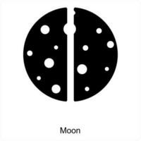 måne och astronomi ikon begrepp vektor