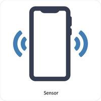 sensor och mobil ikon begrepp vektor