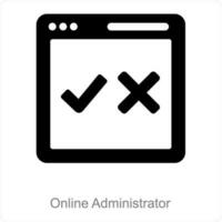 online Administrator und Umfrage Symbol Konzept vektor