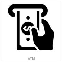 Bankomat och deposition ikon begrepp vektor