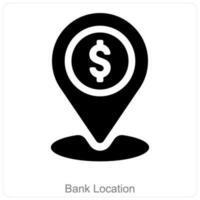 Bank plats och finansiell institution ikon begrepp vektor