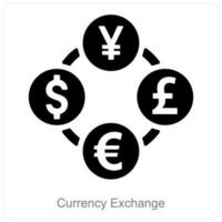 valuta utbyta och omvandling ikon begrepp vektor