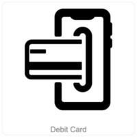 debitera kort och betalning ikon begrepp vektor