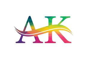 niedrig poly und Initiale ak Brief Logo Design, Vektor Design Konzept