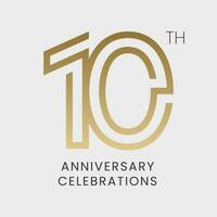 10:e år årsdag firande ikon vektor logotyp design mall. emblem av de 10:e årsdag.