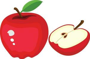 äpple vektor med röd Färg