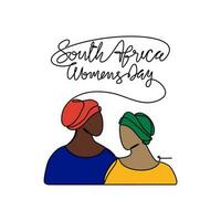 einer kontinuierlich Linie Zeichnung von Süd Afrika National Frauen Tag auf August 9.. Süd Afrika National Tag Design im einfach linear Stil. Süd Afrika Damen Tag Design Konzept Vektor Illustration