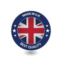 gemacht im Vereinigtes Königreich Abzeichen, vereinigt Königreich 3d Etikette Vektor Design.