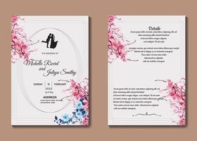 Luxus Hochzeit Einladung Vektor Vorlage oder Blumen- minimal Hochzeit Poster Vorlage