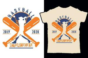 Baseball 2019-2020 taglinehier Vektor t Hemd Design