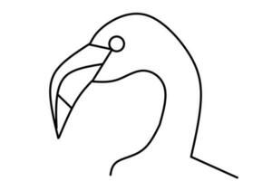 linje teckning av en pelikan isolerat på vit bakgrund. vektor illustration.