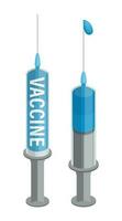 medizinisch Injektionen mit Blau Impfungen oder Drogen Design vektor