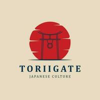 torii Tor Logo Design Vorlage japanisch Kultur Symbol Vektor Illustration Design