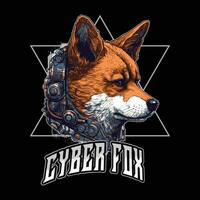 Cyborg Fuchs Roboter im Cyberpunk Epoche zum Logo von Esport oder Sport Mannschaft vektor