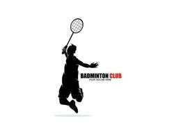 Badminton Verein Logo Silhouette Design Vorlage vektor