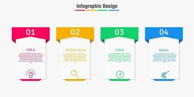 Geschäft Infografiken Vorlage. Zeitleiste mit 4 Schritte, Optionen. können Sein benutzt zum Arbeitsablauf Diagramm, die Info Diagramm, Netz Design. Vektor Illustration