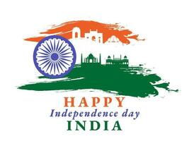 indisch Unabhängigkeit Tag Illustration mit indisch Flagge. vektor