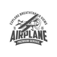 Jahrgang Flugzeug Luftfahrt Abzeichen Logo Vektor Vorlage