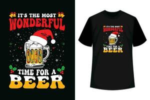 es ist das die meisten wunderbar Zeit zum ein Bier Weihnachten svg T-Shirt Design vektor