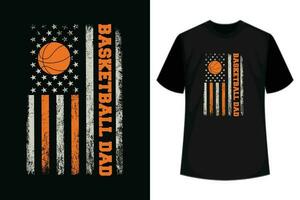 Basketball Sport t Hemd Design mit USA Flagge vektor