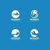 schwimmende menschen logo vektorvorlage illustration vektor