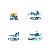 simning människor logotyp vektor mall illustration