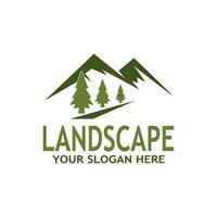 einfach Natur Landschaft Logo Vektor Illustration