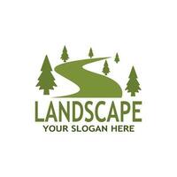 einfach Natur Landschaft Logo Vektor Illustration