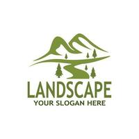 einfach Natur Landschaft Logo Vektor Illustration