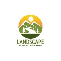 einfach Natur Landschaft Logo Vektor Illustration