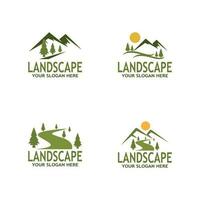 einfach Natur Landschaft Logo Vektor Illustration