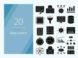 Daten Wissenschaft gefüllt Symbol zum herunterladen vektor