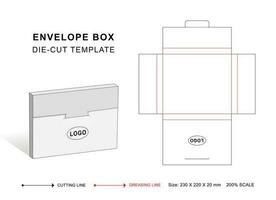 Briefumschlag Box sterben Schnitt Vorlage, Weiß Briefumschlag Attrappe, Lehrmodell, Simulation vektor