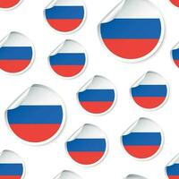 Russland Flagge Aufkleber nahtlos Muster Hintergrund. Geschäft Konzept Etikette Piktogramm. Russland Flagge Symbol Muster. vektor