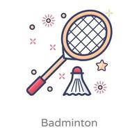 Badminton-Federball mit Schläger vektor