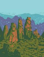 zhangjiajie National Wald Park im hunan Provinz China wpa Kunst Deko Poster vektor