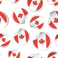 Kanada Flagge Aufkleber nahtlos Muster Hintergrund. Geschäft Konzept Etikette Piktogramm. Kanada Flagge Symbol Muster. vektor