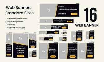 utbildning systemet webb uppsättning baner design för social media posta vektor