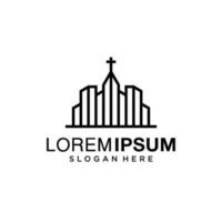 Kirche Logo Design Inspiration mit Linie Stil, Kirche Logo Inspirationen, Kirche Logo einfach vektor