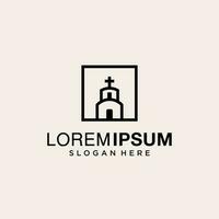 Kirche Logo Design Inspiration mit Linie Stil, Kirche Logo Inspirationen, Kirche Logo einfach vektor