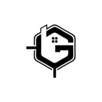 buchstabe g haus logo design inspiration vektor