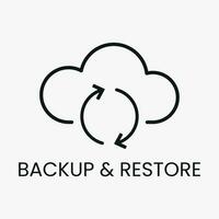 Vektor Symbol Backup und wiederherstellen, Wolke, Netz, Internet. App